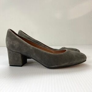 J Jill Gray Suede Leather Block Heel Pumps Womens 8.5